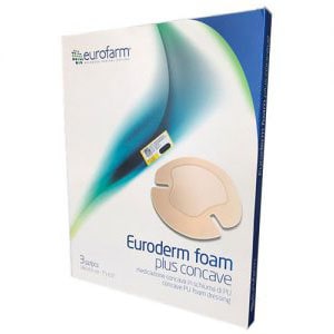 Euroderm foam plus concave،eurofarm,پانسمان فوم چسبدار,پانسمان کانکو پلاس,پانسمان یورودرم